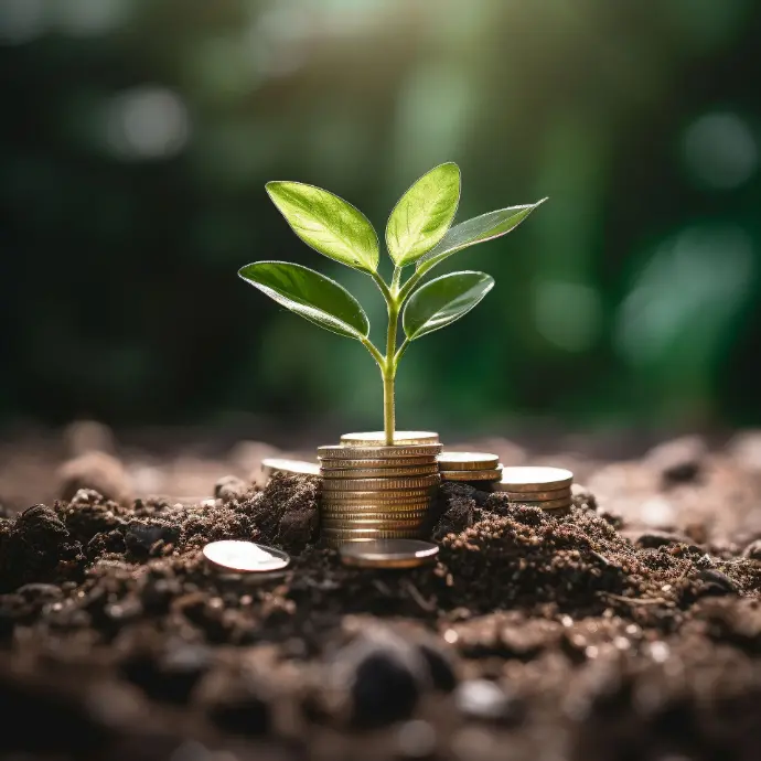 small green plant growing from soil symbolizing growth